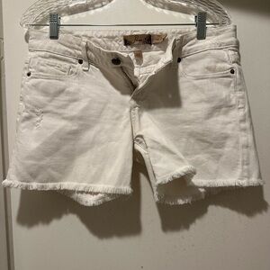PAIGE White Jimmy Jimmy Frey Hem Cutoff Denim Shorts for Women Size 26
